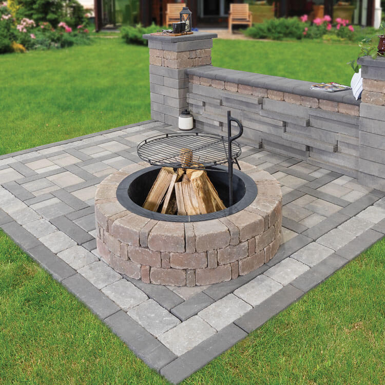 brick fire pit grill