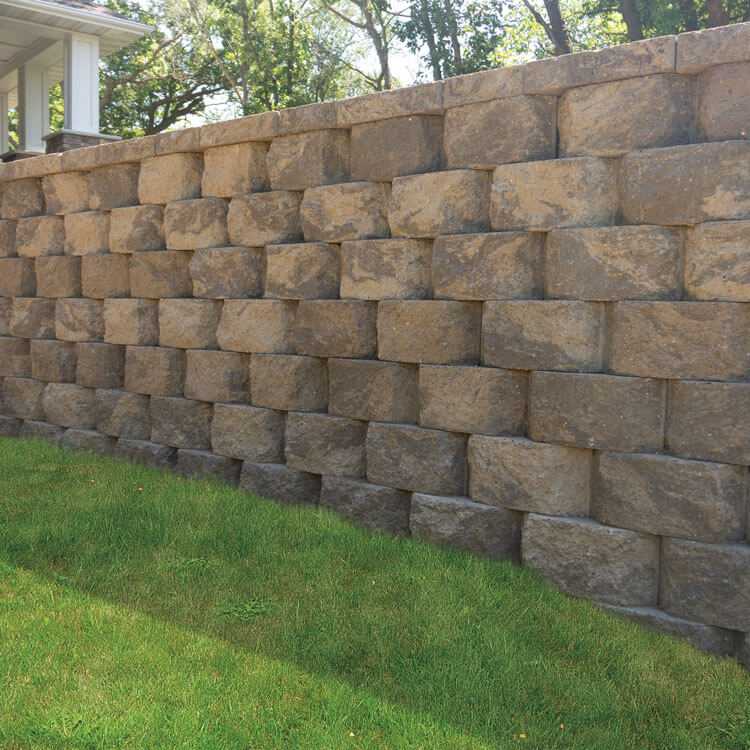 concrete block retaining wall